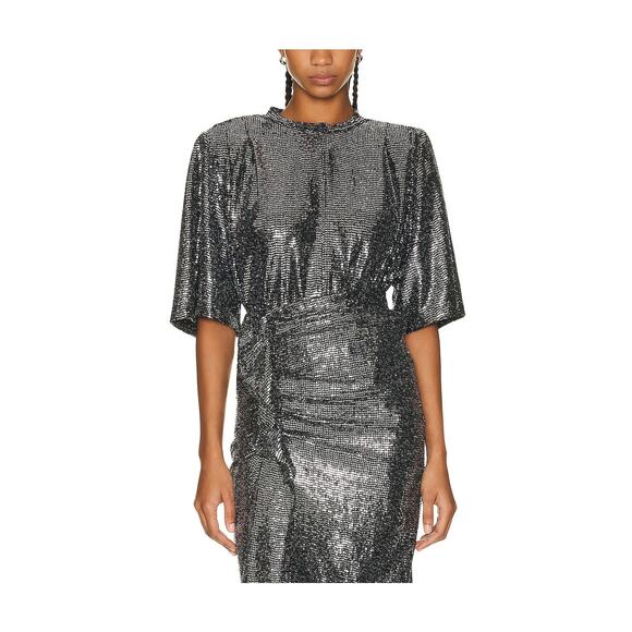 Isabel Marant Etoile 'Delfi' Silver Sequin Embellished Top Size 40 - Picture 1 of 5